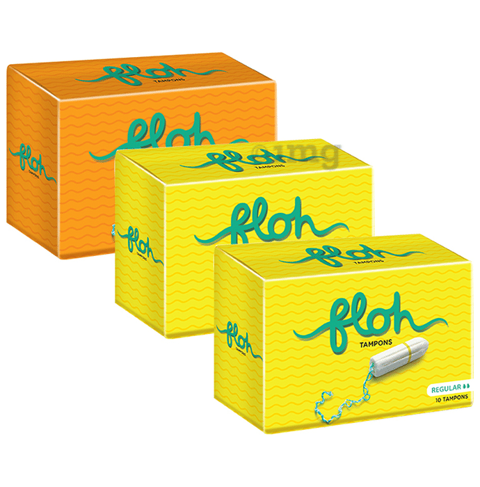 FLOH Combo Pack of 1 Super & 2 Regular Tampons