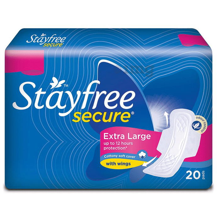 Stayfree Secure Sanitary Pads with Wings | Size XL