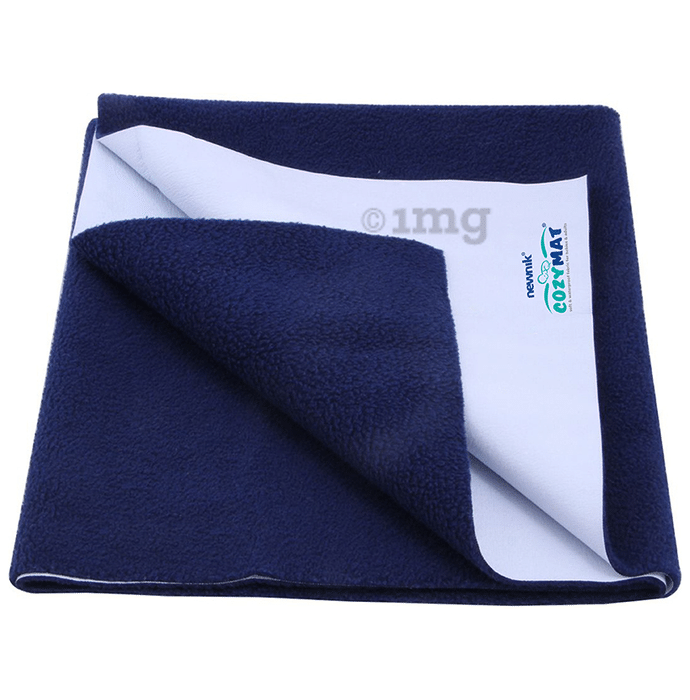Newnik Cozymat, Dry Sheet (Size: 140cm X 220cm) Single Bed Navy Blue