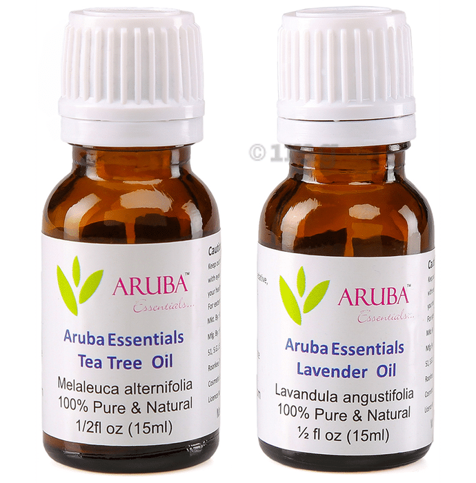Aruba Essentials Combo Pack of Tea Tree Oil & Lavender Oil (15ml Each)