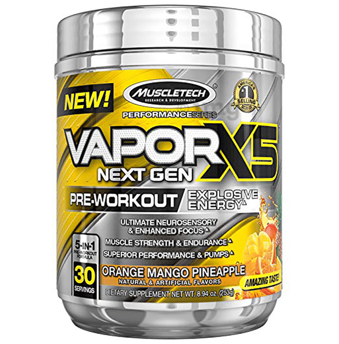Muscletech Performance Series Vapor X5 Next Gen Pre-Workout Powder Orange Mango Pineapple