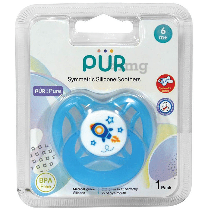 Pur Symmetric Silicone Soothers 6m+ Blue