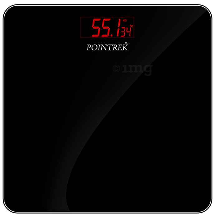Pointrek Digital/LCD Weighing Scale Black Glass with Red Backlight