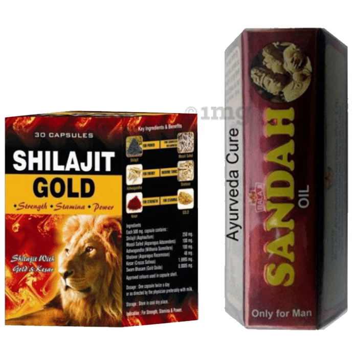 G & G Pharmacy Shilajit Gold 30 Capsule & Sandha Oil 15ml