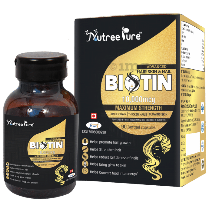 Nutree Pure Biotin 10000mcg Softgel Capsules