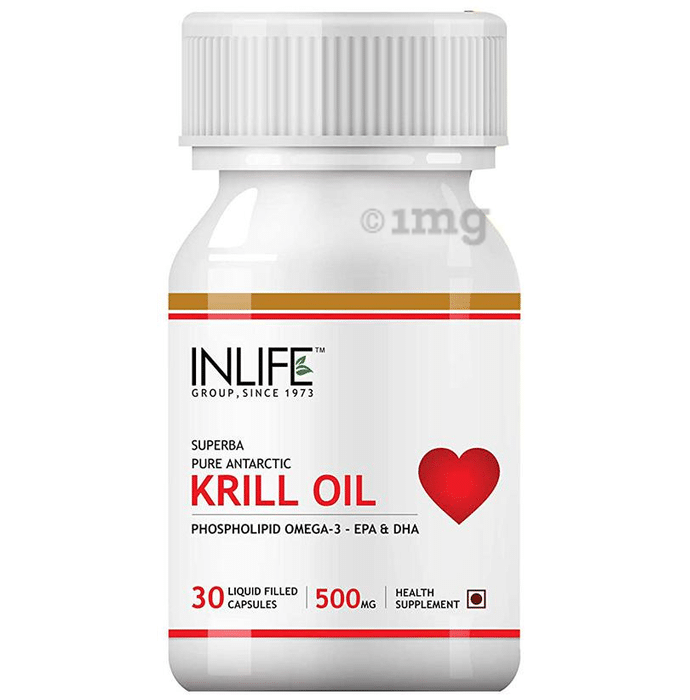 Inlife Krill Oil 500 mg | With Omega 3 | For Heart Health | Capsule