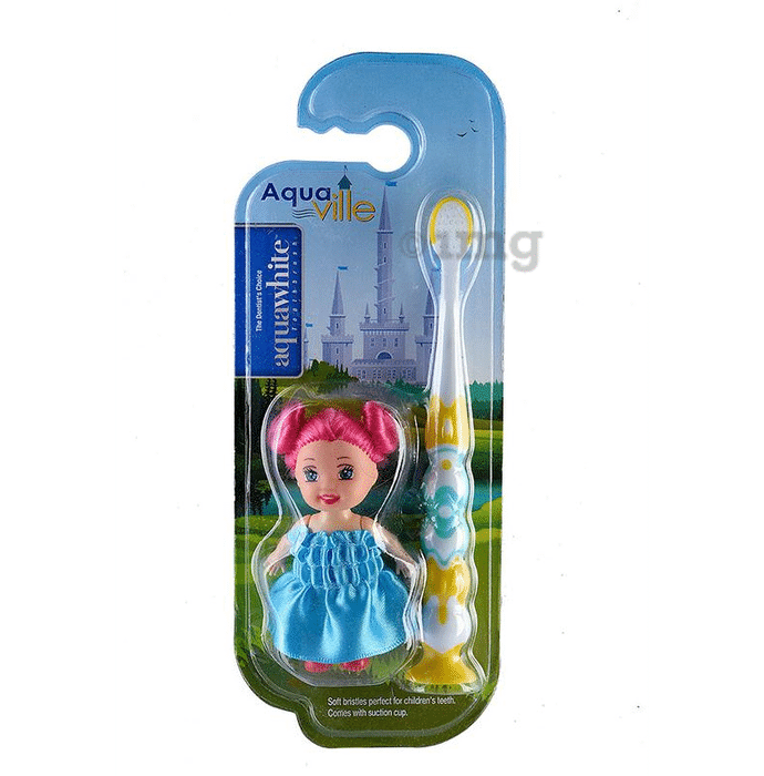 Aquawhite Aqua Ville Toothbrush Yellow with Doll Toy