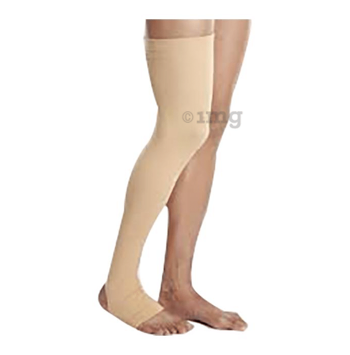 Kudize Varicose Vein Stockings Compression Thigh Length Large Beige