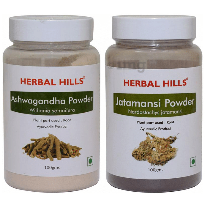 Herbal Hills Combo Pack of Ashwagandha & Jatamansi Powder (100gm Each)