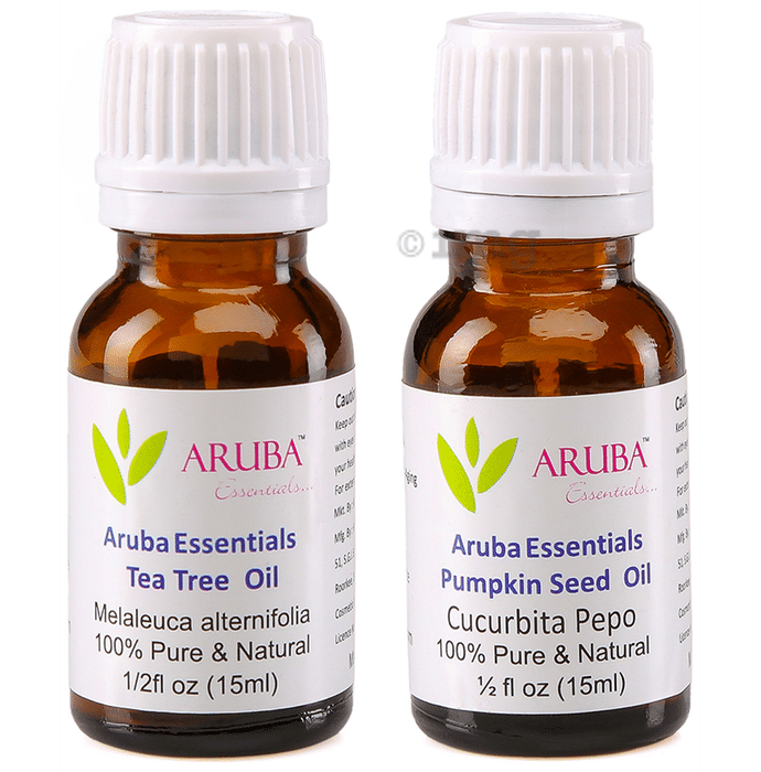Aruba Essentials Combo Pack of Tea Tree Oil & Pumpkin Seed Oil (15ml Each)
