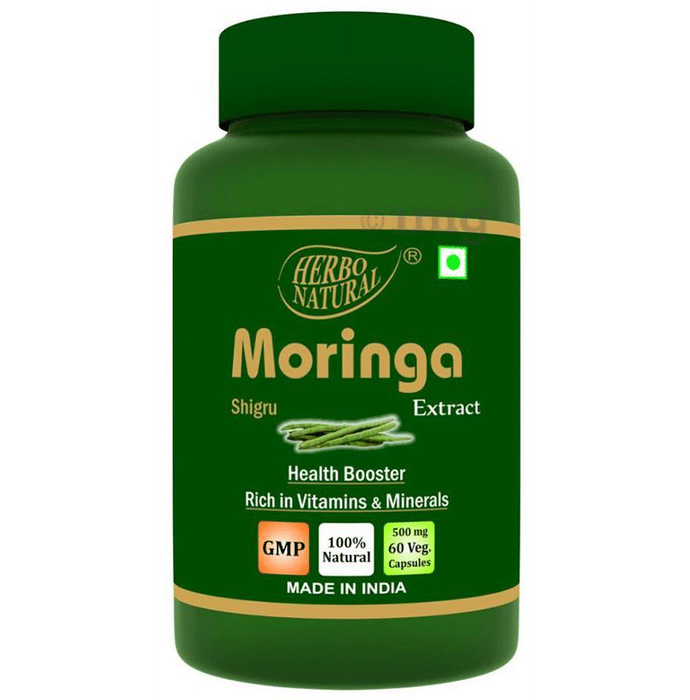 Herbo Natural Moringa (Shigru) Extract 500mg Veg Capsule