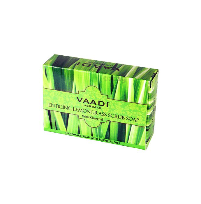 Vaadi Herbals Super Value Pack of 6 Enticing Lemongrass Scrub Soap (75gm Each)