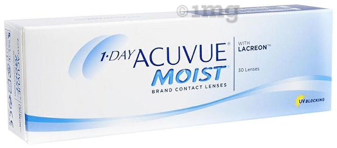 1Day Acuvue Moist with Lacreon Contact Lens Optical Power -1.5 Transparent Spherical