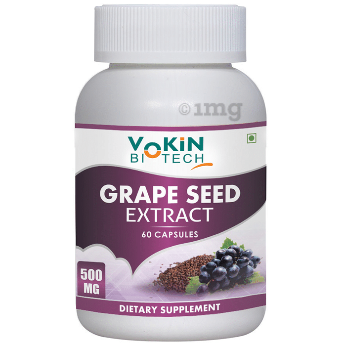 Vokin Biotech 100% Natural Grape Seed Extract 500mg Capsule