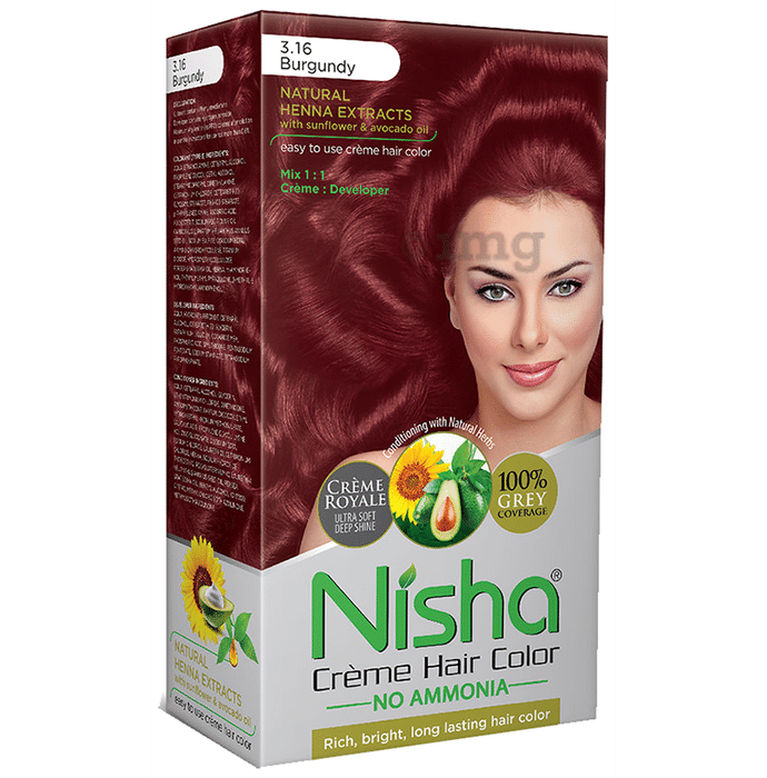 Nisha Creme Hair Color Burgundy