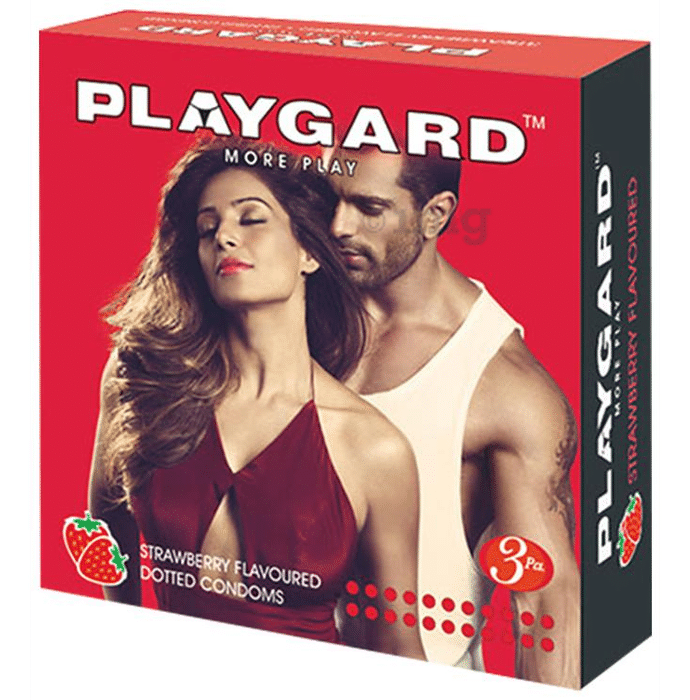 Playgard Dotted Condom Strawberry