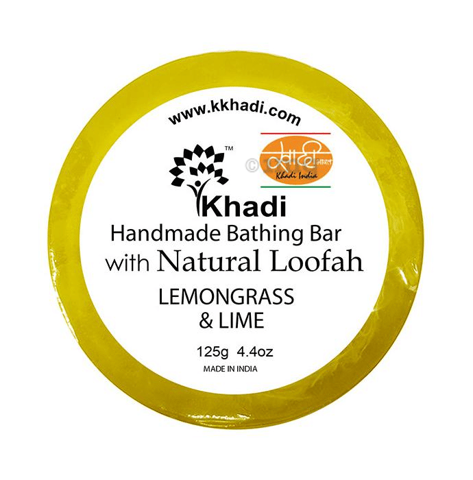 Khadi India Lemongrass & Lime Natural Loofah Handmade Bathing Bar