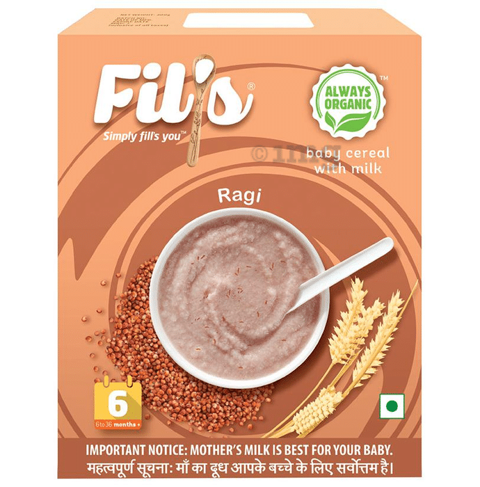 Fil's Organic Baby Cereal with Milk, 6-24 Months + Ragi