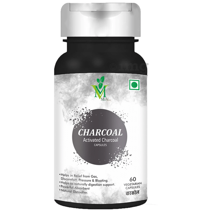Mint Veda Activated Charcoal | Vegetarian Capsule for Detoxification & Digestion Support