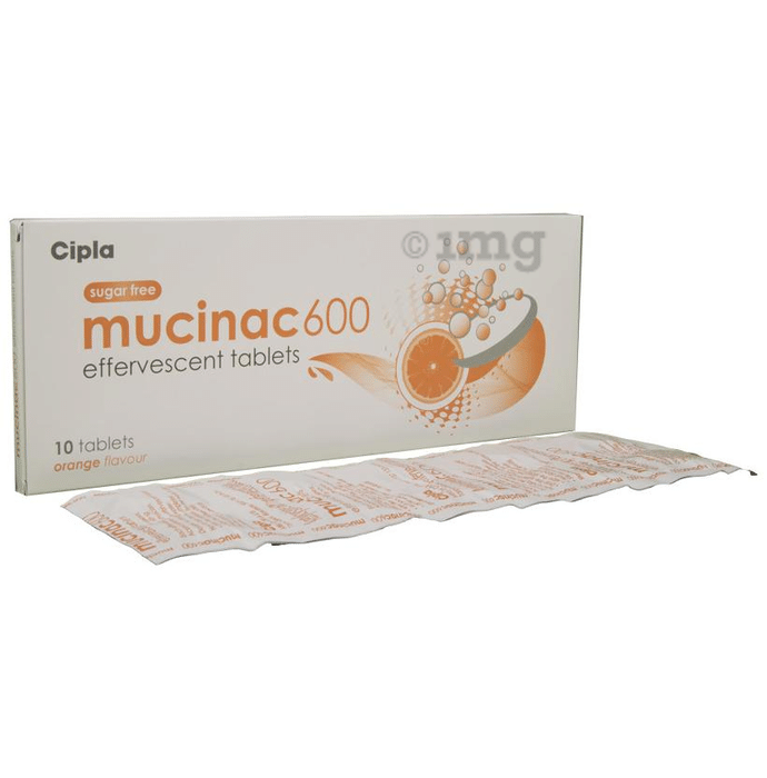 Mucinac 600 Effervescent Tablet Orange Sugar Free