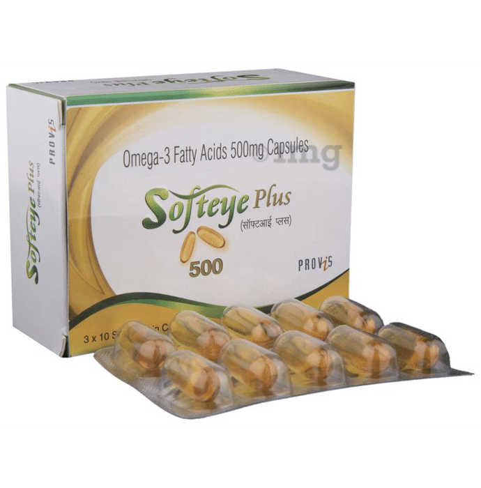 Softeye Plus Omega 3 Fatty Acids 500 mg Soft Gelatin Capsule