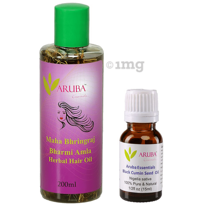 Aruba Essentials Combo Pack of Herbal Hair Oil 200ml and Cumin Seed Oil