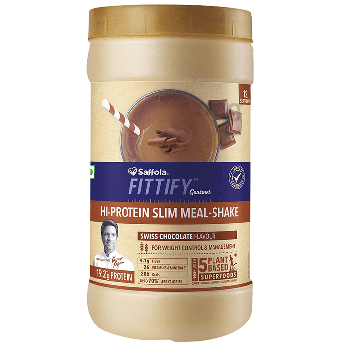 Saffola Fittify Gourmet Hi-Protein Slim Meal-Shake Swiss Chocolate Buy 1 Get 1 Free