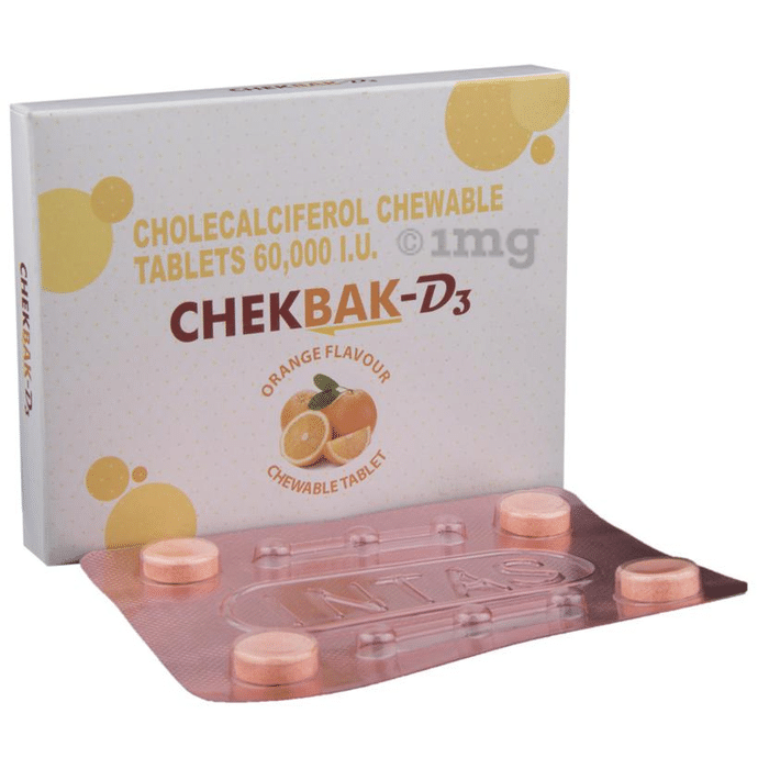 Chekbak-D3 60000 IU Chewable Tablet Orange