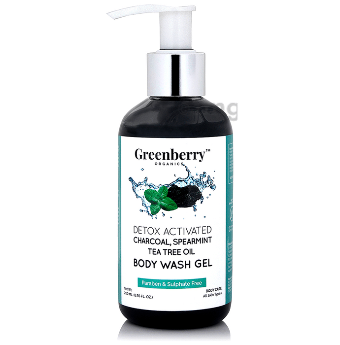 Greenberry Organics Charcoal Spearmint and Tea Tree Oil Body Wash Gel