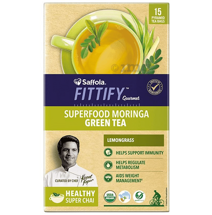 Saffola Fittify Gourmet Superfood Moringa Green Tea Lemongrass