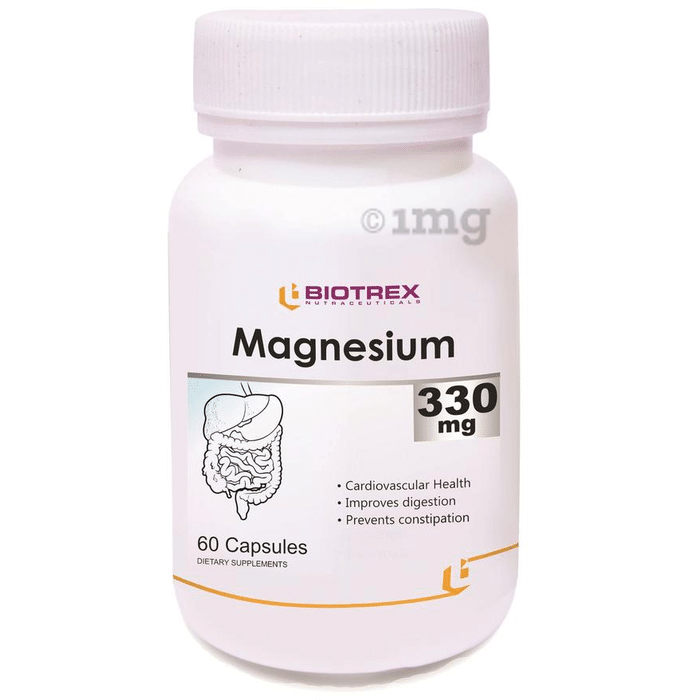 Biotrex Magnesium 330mg for Heart Health, Digestion & Constipation Relief | Capsule