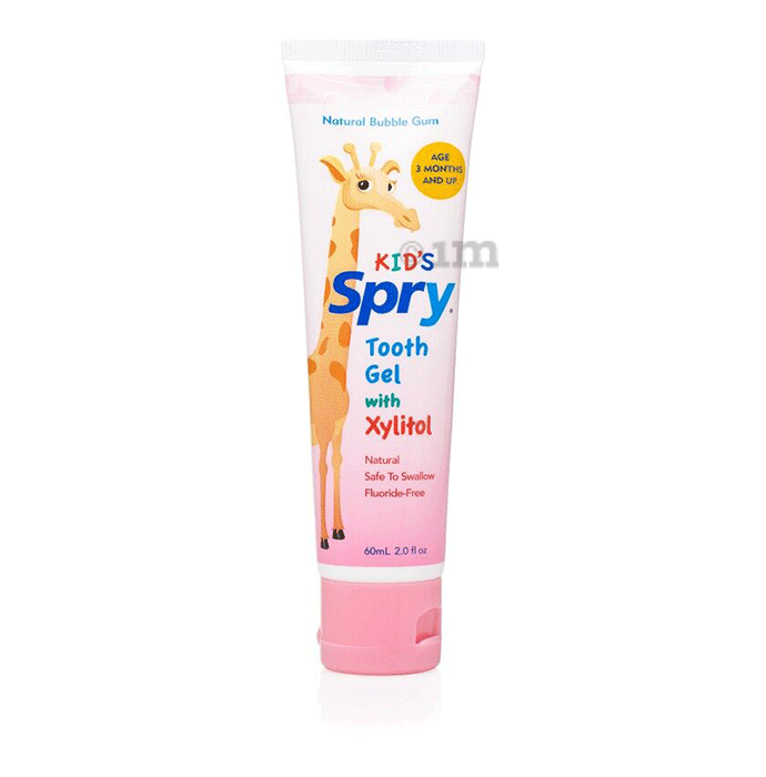 Xlear Kid's Spry Tooth Gel with Xylitol Toothpaste Natural Bubble Gum