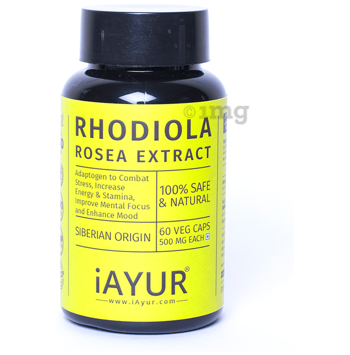 iAYUR Rhodiola Rosea Extract 500mg Veg Capsule