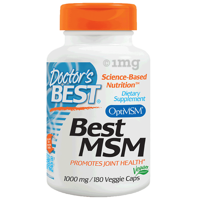 Doctor's Best MSM 1000mg Veggie Capsule | For Joint Health