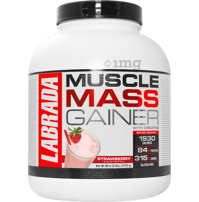 Labrada Nutrition Muscle Mass Gainer with Creatine for Muscle Support | Flavour Strawberry