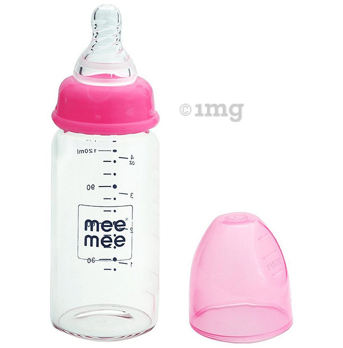 Mee Mee Premium Glass Feeding Bottle Pink