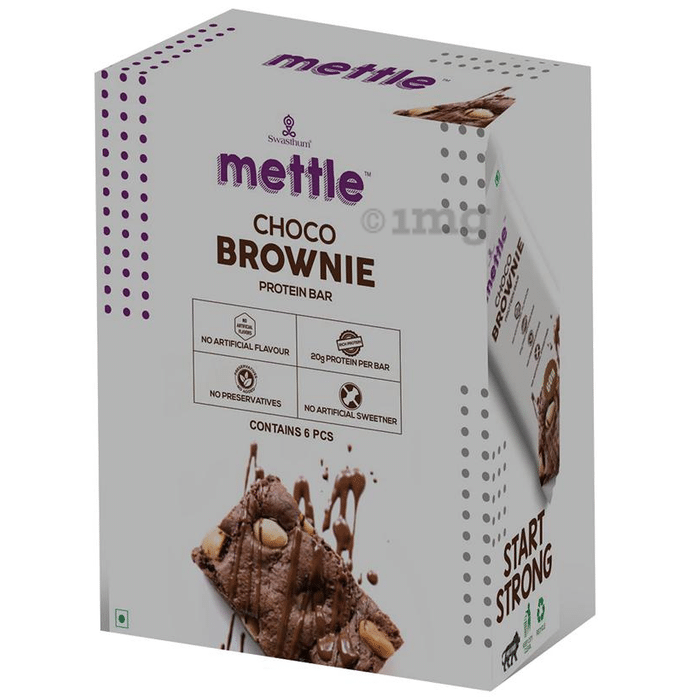 Swasthum Mettle Protein Bar (60gm Each) Choco Brownie