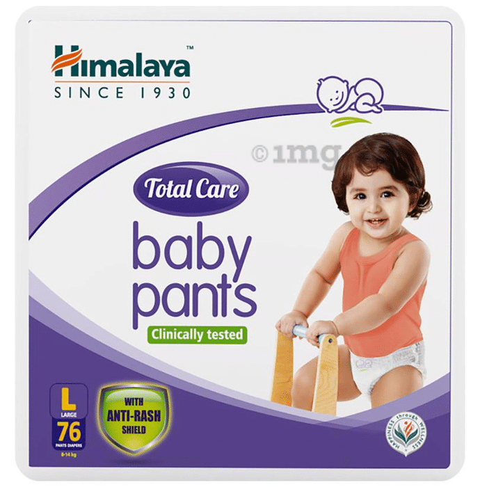 Himalaya Total Care Baby Pants | With Anti-Rash Shield & Wetness Indicator | Size Large
