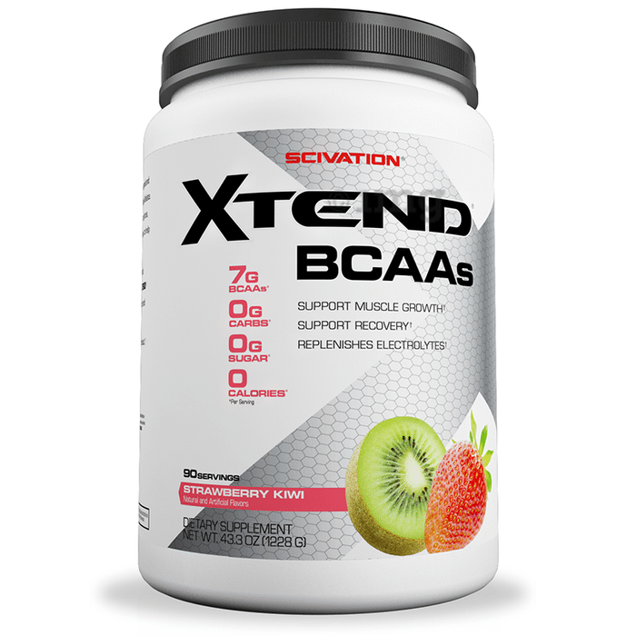 Scivation Xtend BCAA Powder with Electrolytes| For Muscle Growth & Recovery | Flavour Strawberry Kiwi