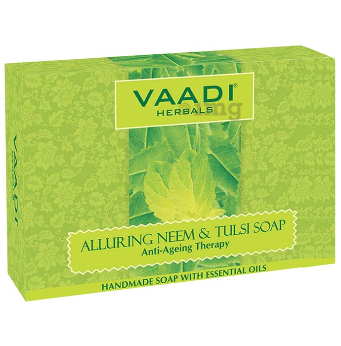 Vaadi Herbals Value Pack of 3 Alluring Neem-Tulsi Soap with Vitamin E & Tea Tree Oil (75gm)