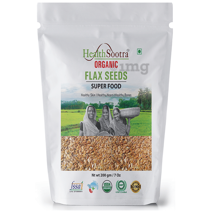 Healthsootra Organic Flax Seeds Buy packet of 200.0 gm Seeds at best price in India 1mg
