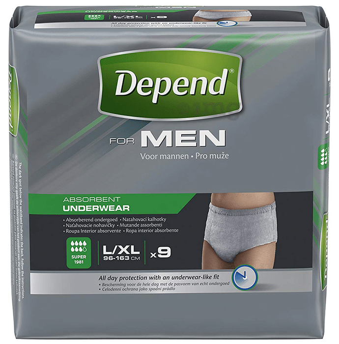 Depend Absorbent Underwear for Men L-XL