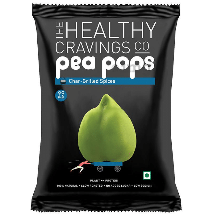 The Healthy Cravings Co Slow Roasted Pea Pops (25gm Each) Char-Grilled Spices