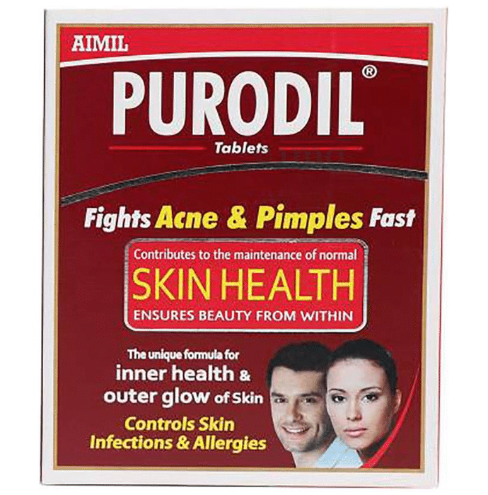 Aimil Purodil Skin Health Tablet | Fights Acne & Pimples | Controls Skin Infections & Allergies