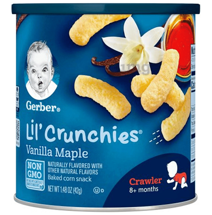 Gerber Lil' Crunchies Baked Corn Snack Crawler 8+ Months Vanilla Maple