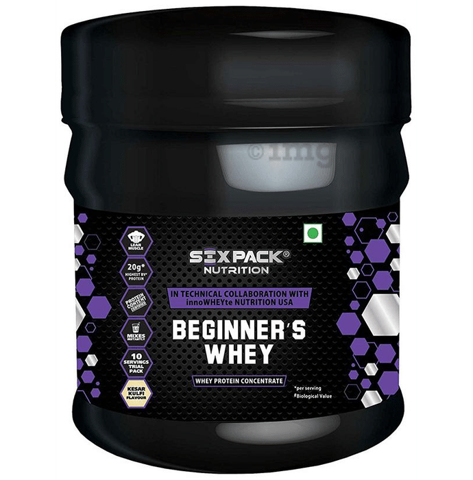 Sixpack Nutrition Beginner's Whey Protein Concentrate Powder Kesar Kulfi
