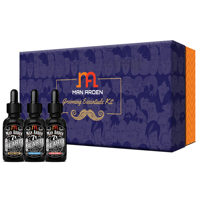 Man Arden Grooming Essentials Kit (Royal Oud + Hydra Sport + Love Spell Beard Oils Set, 30ml Each)