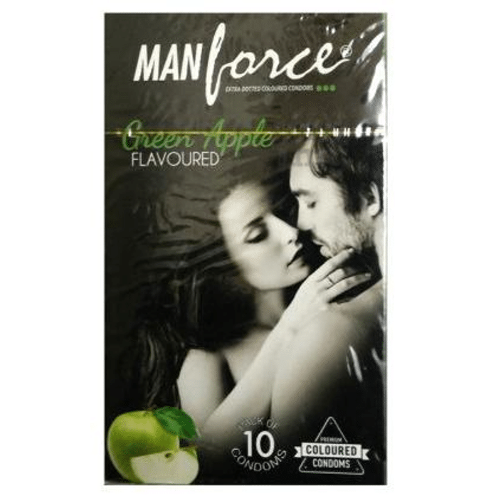 Manforce Extra Dotted Condom Green Apple