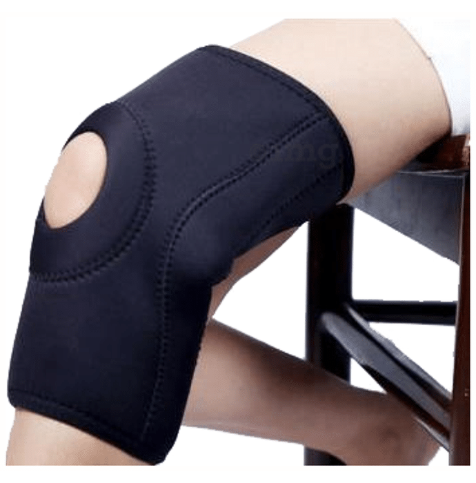 Dr. Expert Hinged Knee Support (Open Patella) Medium Black