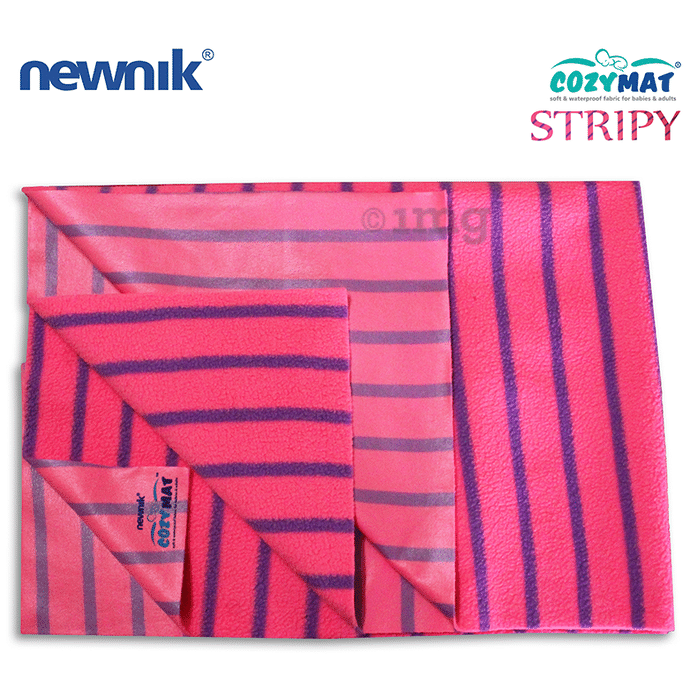Newnik Cozymat Stripy Soft (Broad Stripes) (Size: 100cm X 140cm) Large Flamingo
